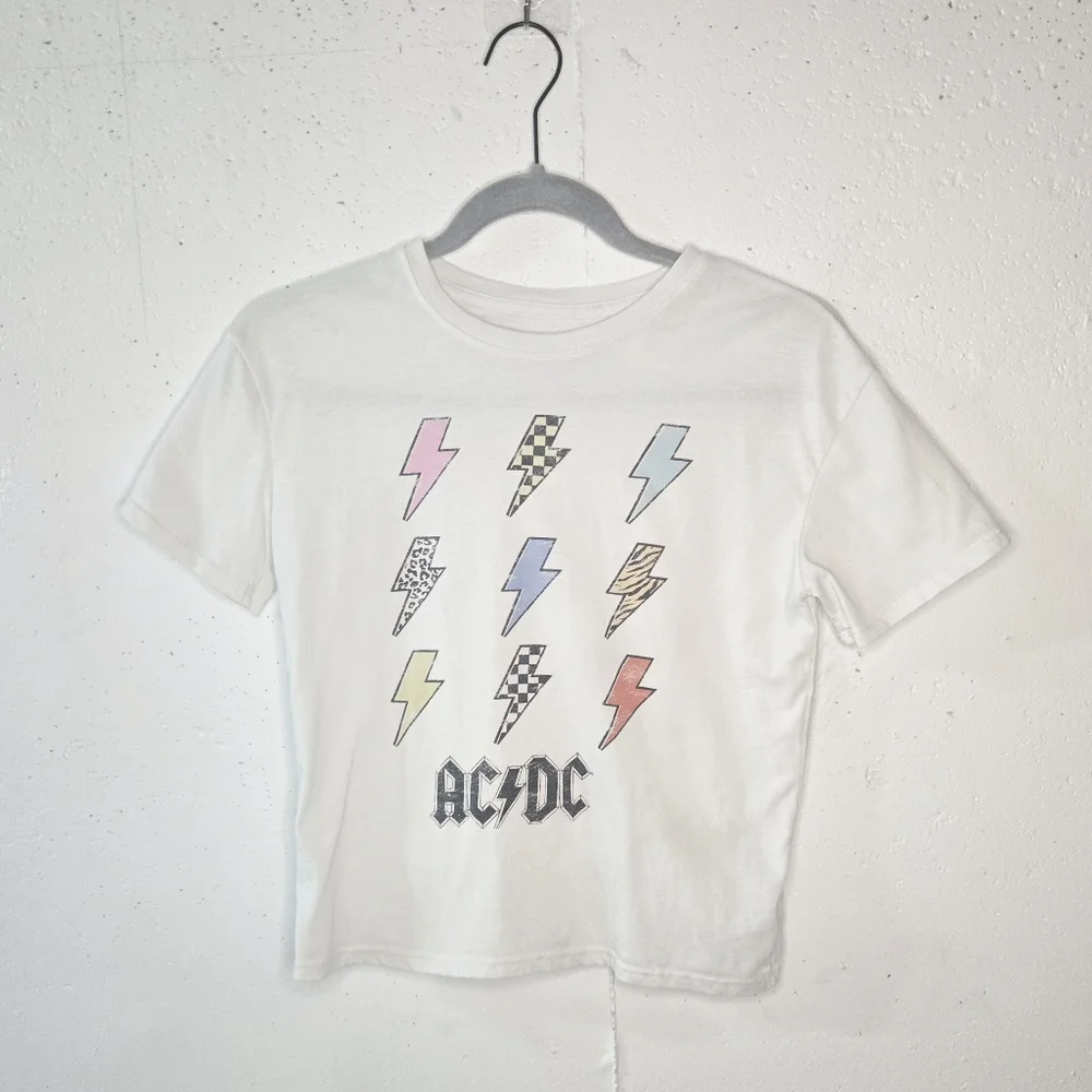 AC/DC Kids Lightning Bolt Tee - White